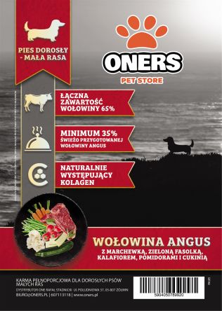 ONERS SUPERFOODS ADULT SMALL 2KG Z WOŁOWINĄ ANGUS SFA