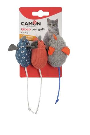 CAMON CAT TOY MYSZKI Z KOCIMIĘTKĄ 3szt