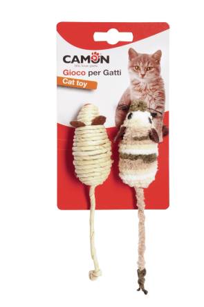 CAMON CAT TOY MYSZKI TKANINA I SIZAL 2szt