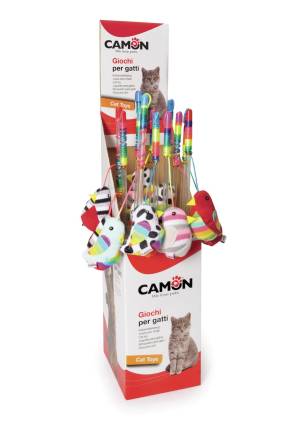 CAMON CAT TOY WĘDKA 45cm PTAK KOLOROWY