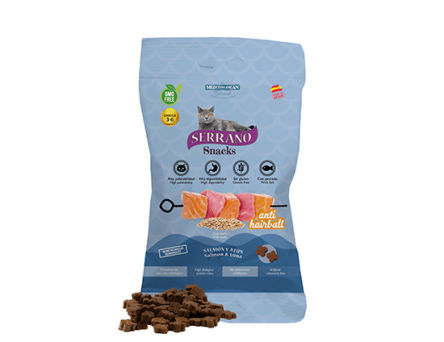 SERRANO Snacks CATS przysmak dla kota ANTI HAIRBALL ŁOSOŚ/TUŃCZYK 50g