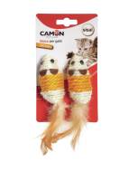 CAMON CAT TOY MYSZKI SIZAL Z PIÓRKAMI 2szt